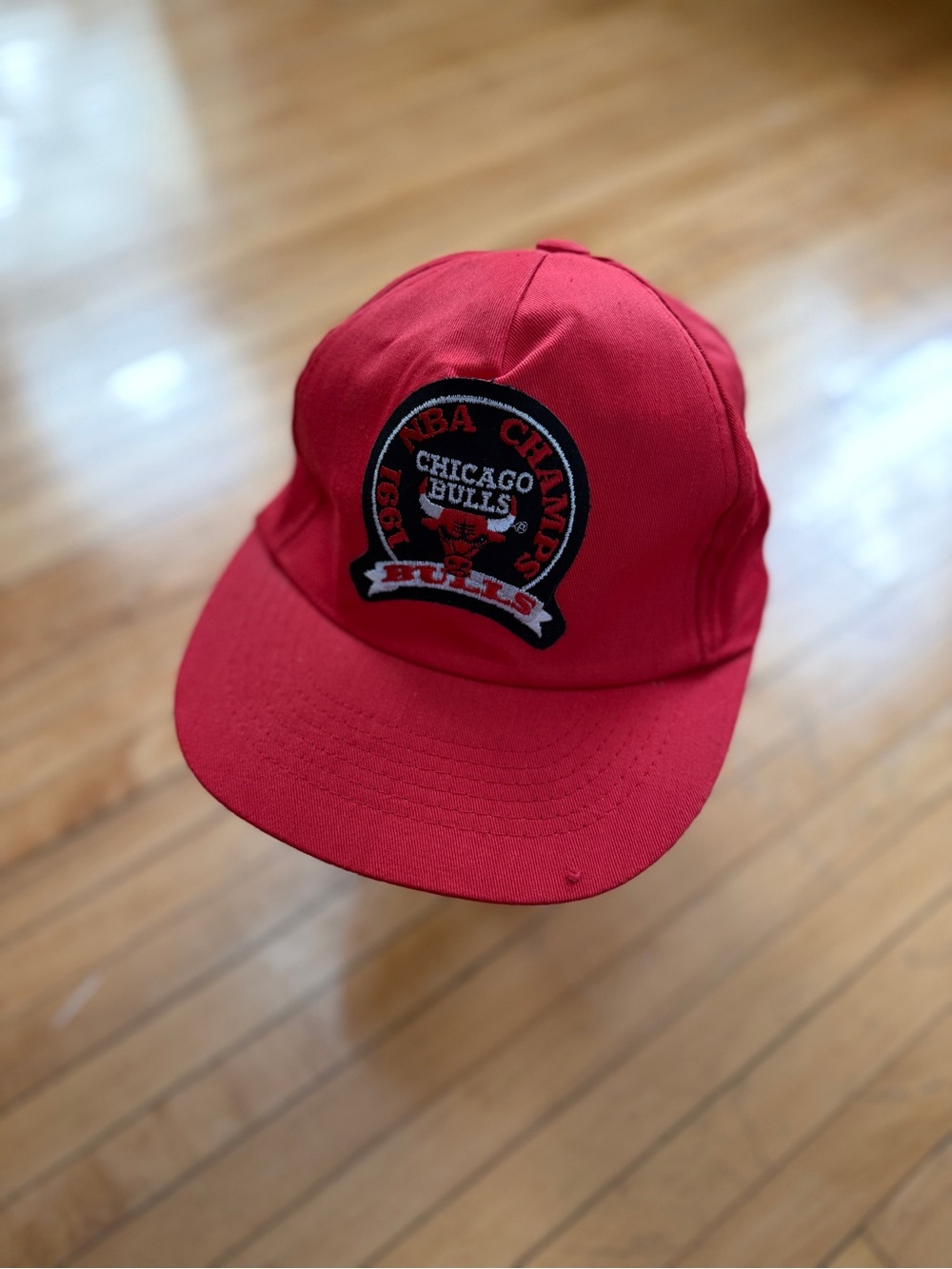Vintage 90s Chicago Bulls 1991 NBA Champs Snapback Hat Universal Ind Adjustable